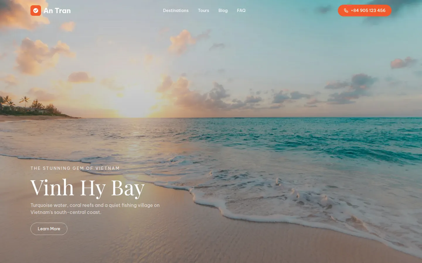 Travel Agency Website on desktop