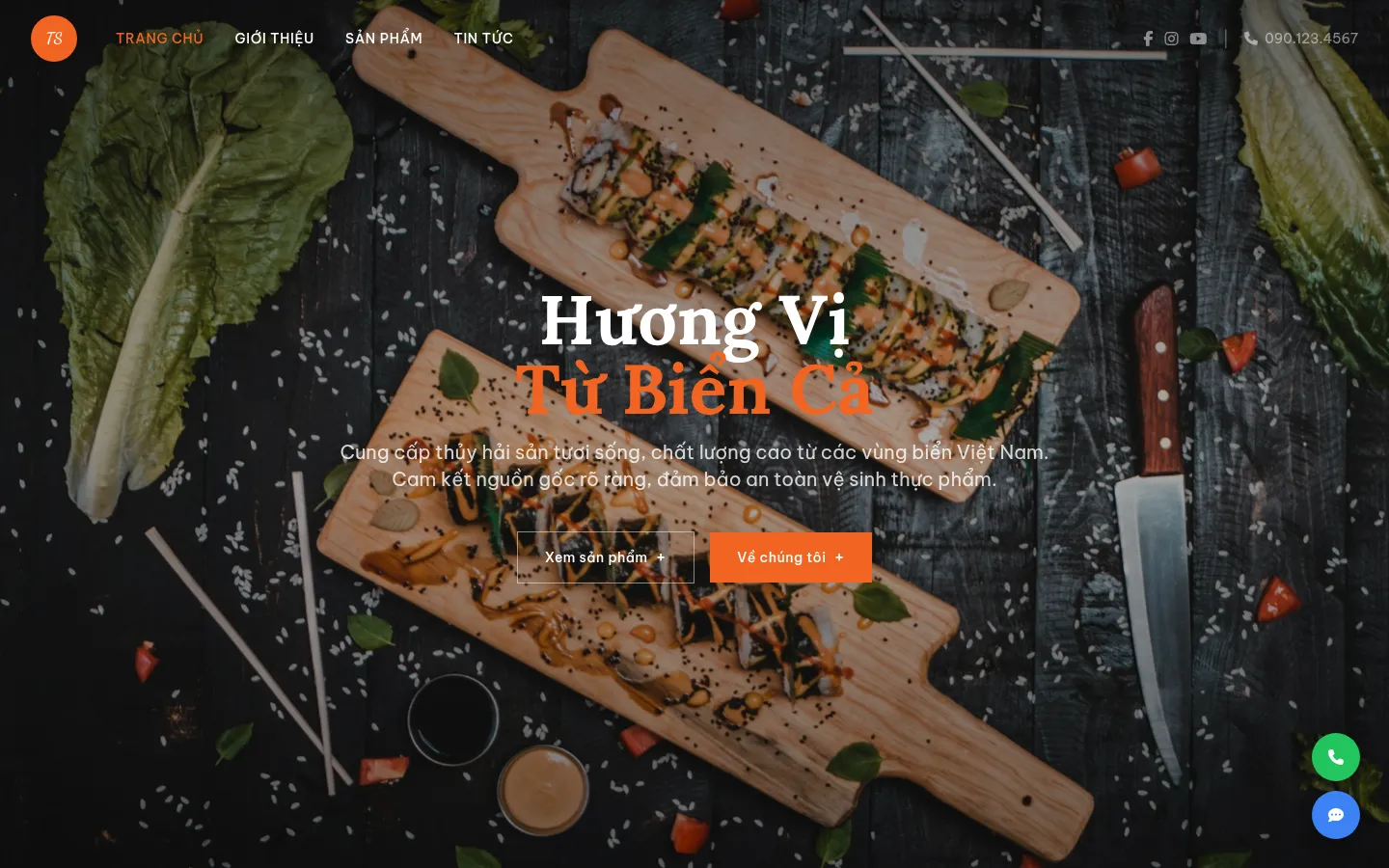 Food Producer Website on desktop