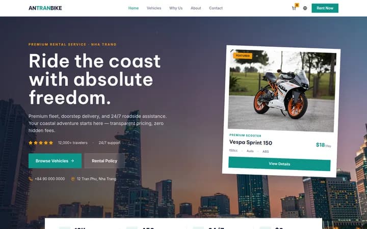 Motorbike Rental Website